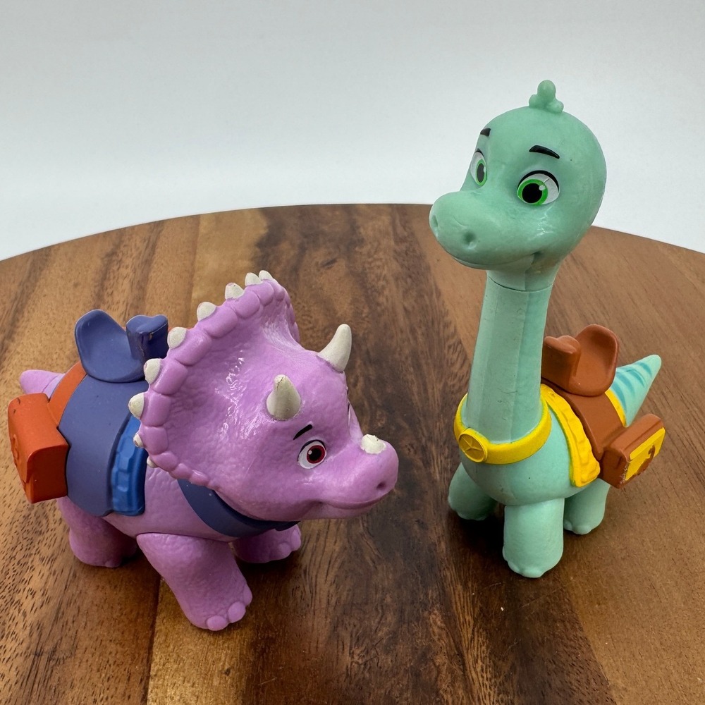 Dino Ranch Blitz & Clover Figures Kids Unisex OS Green Purple Articulated Toy
